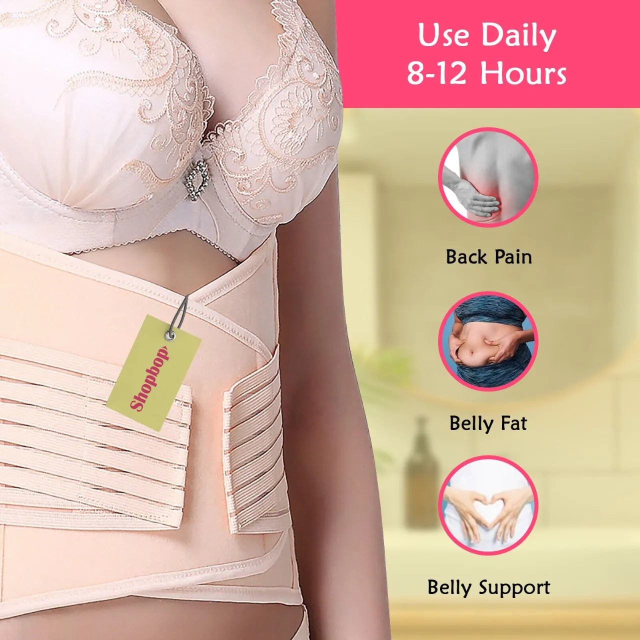 SHOPBOP Belly Belt Waist Shaper 3 in 1 Postpartum Recovery Body Shaper (Slimming Maternity Belly Shaper)