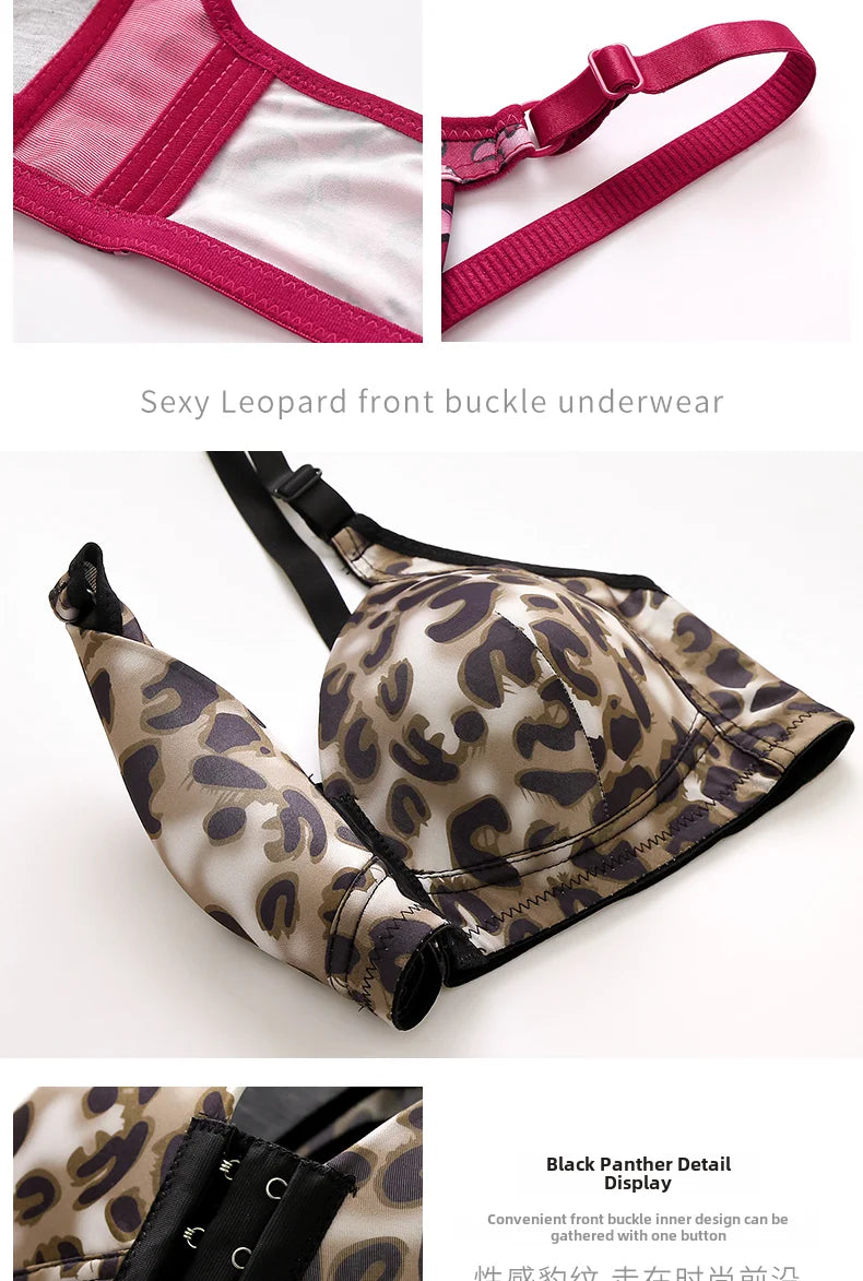 Leopard Printed Front Open Padded Bra