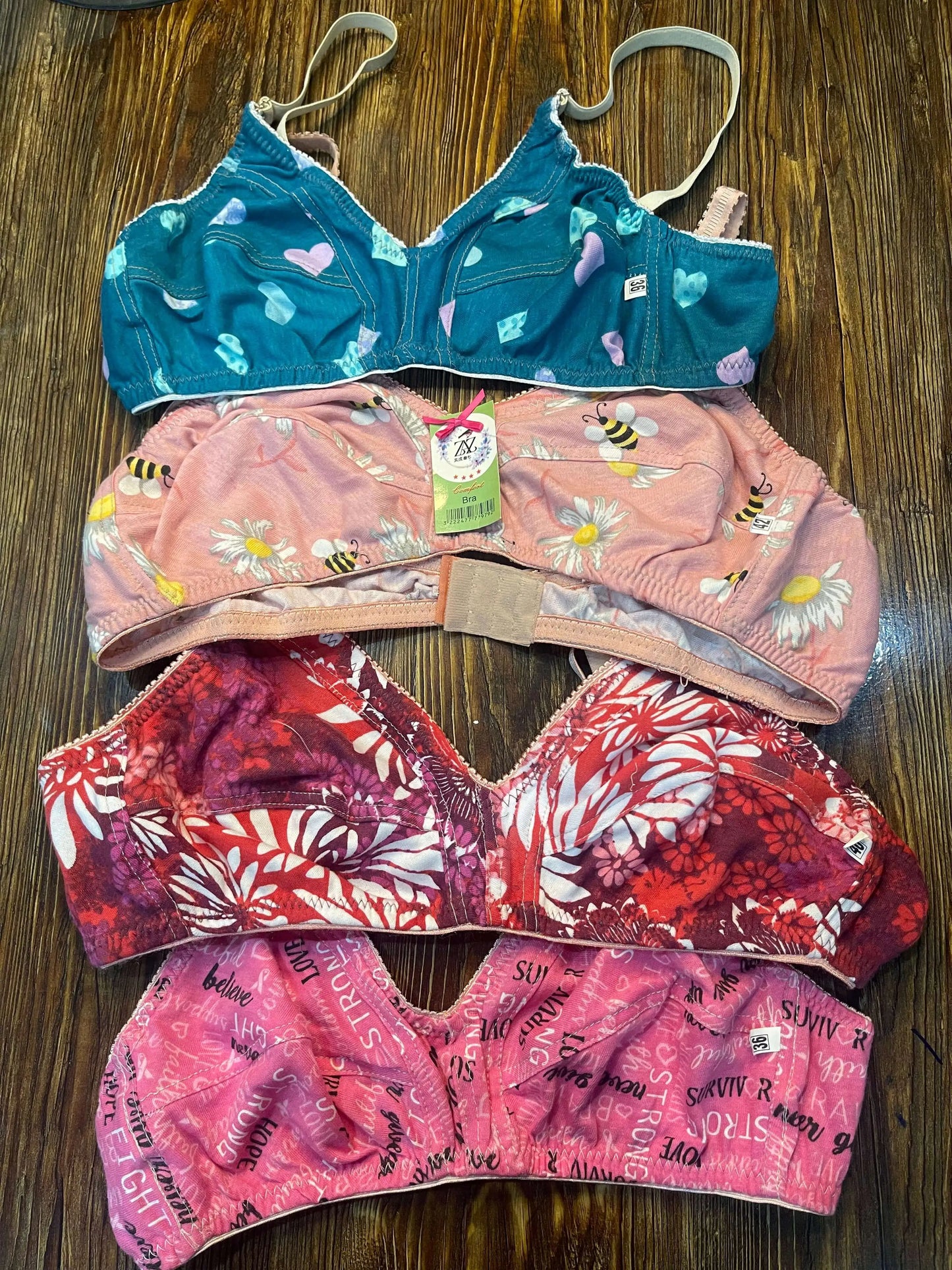 Pack of 4 Shoprozo Jersey Bra (Multiple Colors & Textures)