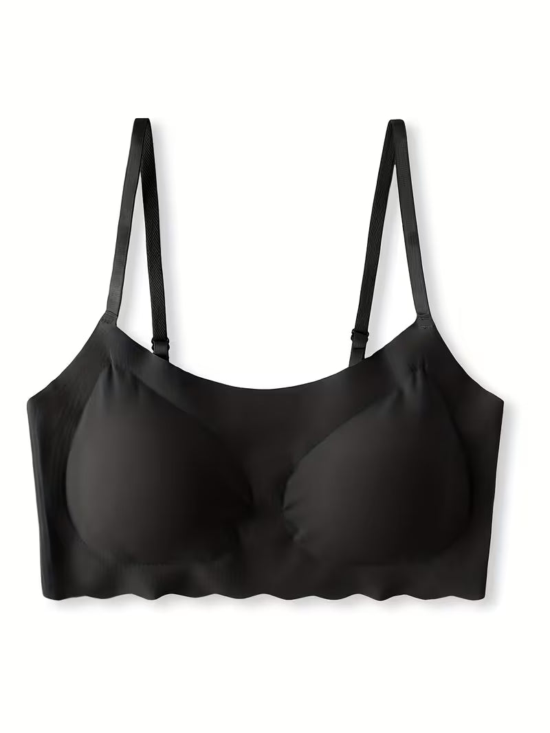 Nylon Push Up Bra for Women, Comfortable Seamless Back, Removable Pads, No Underwire