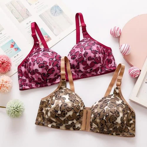 Leopard Printed Front Open Padded Bra