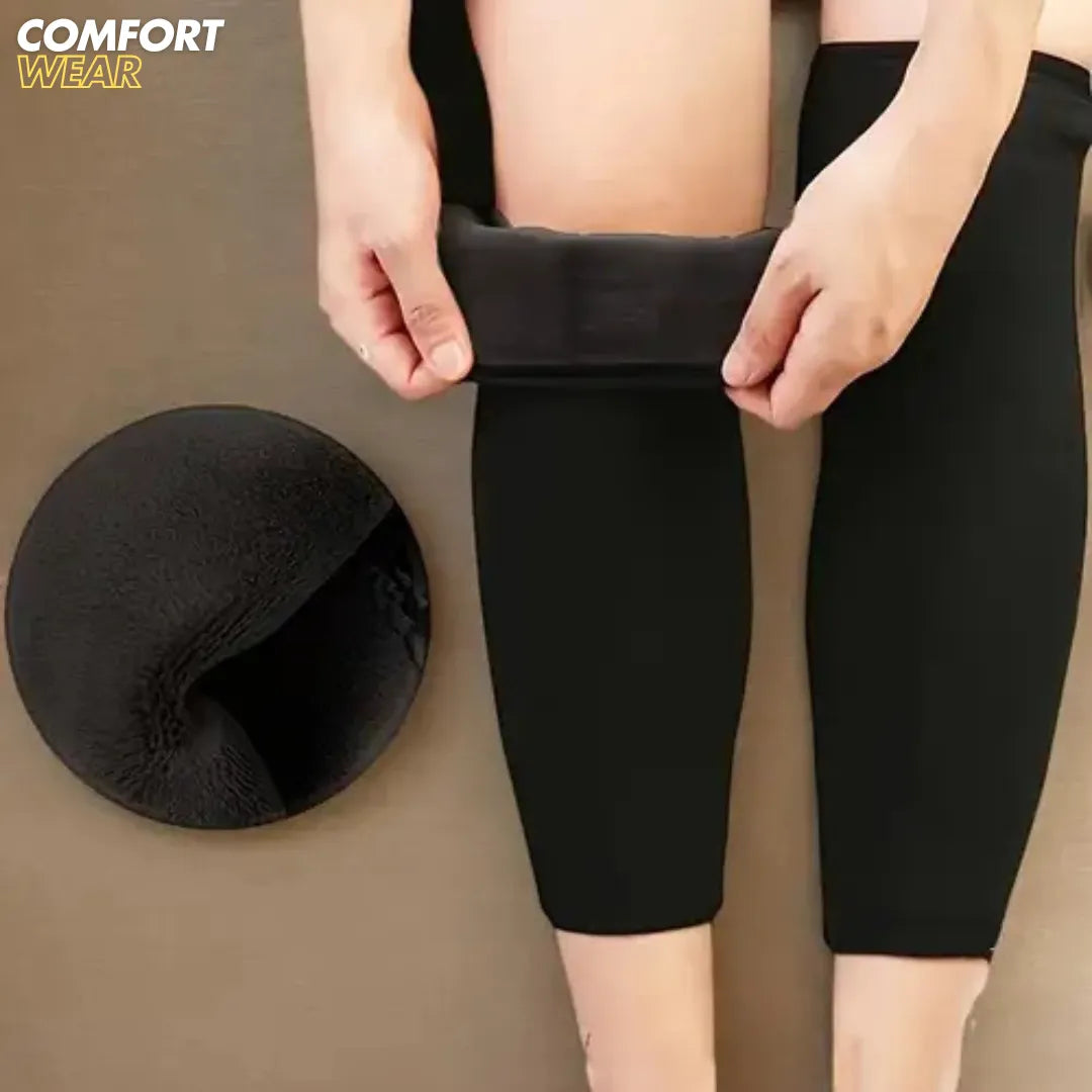 2 Pieces Al-Quraysh Wool Knee Warmers – Unisex Fleece-Lined Thermal Leg & Knee Support Pads.