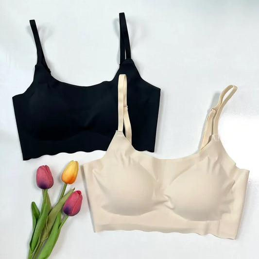 Nylon Push Up Bra for Women, Comfortable Seamless Back, Removable Pads, No Underwire