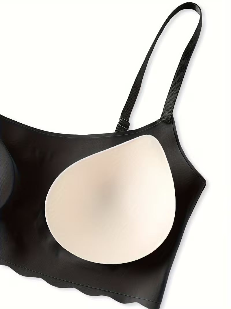 Nylon Push Up Bra for Women, Comfortable Seamless Back, Removable Pads, No Underwire