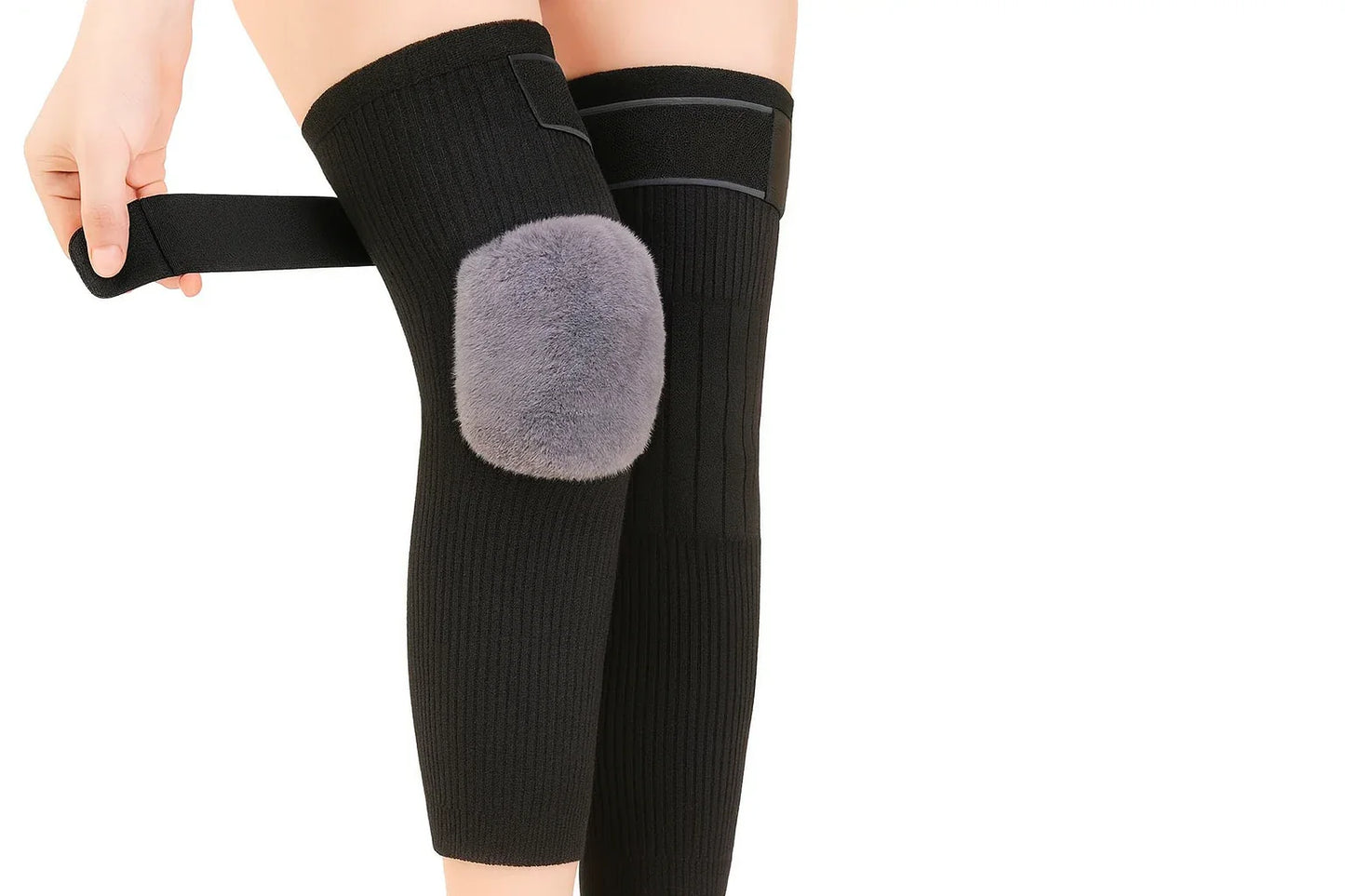 Unisex Winter Wool Knee Warmers – Thermal, Breathable & Elastic Support Pads for Men & Women.